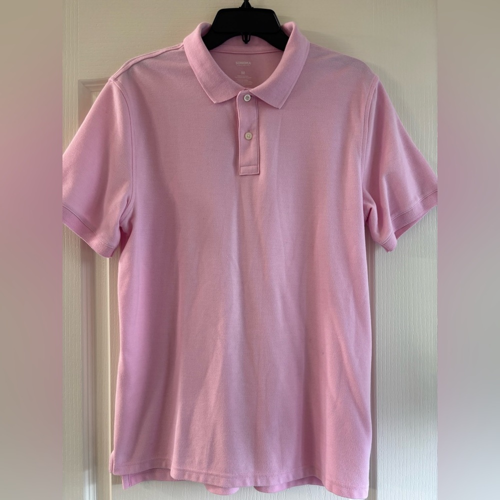 Sonoma Pink Polo Shirt Classic Casual Knit